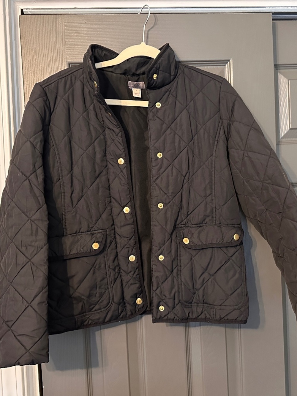 J.Crew Black Quilted Jacket - Small